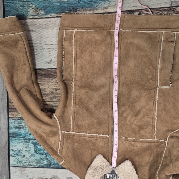 Aeropostale Faux Suede Jacket with Shearling Collar - Picture 10 of 12